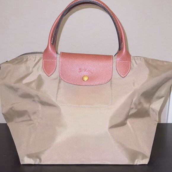 Authentic LONGCHAMP Le Pliage M Short Handle Khaki - Picture 1 of 10